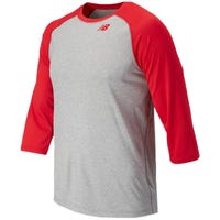 New Balance TMMT601 3/4 Raglan Sleeve Men's Baseball Top in Red Size Medium