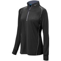 Mizuno Women's Comp 1/2 Zip Hitting Top in Black Size