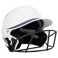 Mizuno F6 Youth Fastpitch Softball Batting Helmet in White/Navy