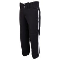 Mizuno Girl's Belted Piped Fastpitch Softball Pants in Black/White Size
