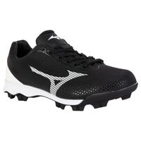 Mizuno Finch Lightrevo Girl's Low Molded Fastpitch Softball Cleats in Black/White Size 3.5