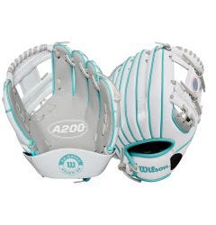 Wilson A200 EZ Catch 10" Youth Baseball Glove - Silver/Teal - 2026 Model
