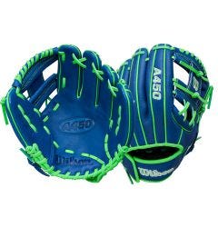 Wilson A450 Advisory Staff 10.75" Baseball Glove - Royal Blue/Neon Green/White - 2026 Model