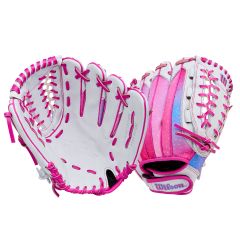 Wilson Flash 12" Fastpitch Softball Glove - White/Flamingo Pink - 2026 Model