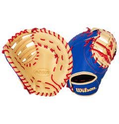 Wilson A2000 1677 12.5" Baseball First Base Mitt - Royal/Blonde/Columbia Blue (2026)