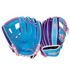 Wilson A2K 1786 11.5" Baseball Glove - Purple/Sky Blue/Pink (2026)