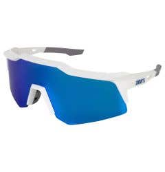 100% Speedcraft XS White Adult Sunglasses w/ Blue Mirror Lens (2026)