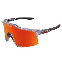 100% Speedcraft MLB Polished Translucent Grey - HiPER Fire Red Mirror Lens