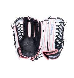 Wilson A1000 T125 12.5" Fastpitch Softball Glove - Black/White/Rose Gold (2027)