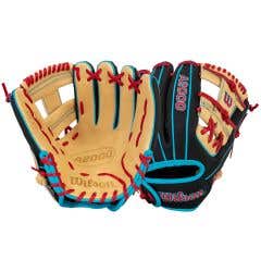 Wilson A2000 DP15SS 11.5" Baseball Glove - Blonde/Black/True Blue/Red (2027)