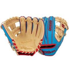 Wilson A2000 PF88SS 11.25" Baseball Glove - Blonde/Sky/Red (2027)