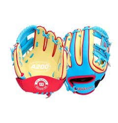 Wilson EZ Catch 10" Youth Baseball Glove - Blonde/Blue/Red (2027)