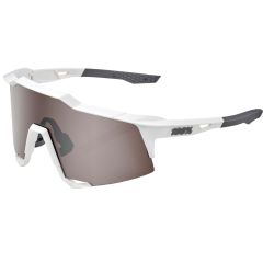 100% Speedcraft Matte White Adult Sunglasses w/ Hiper Silver Mirror Lens - 2021