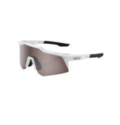 100% Speedcraft XS Matte White Adult Sunglasses w/ Hiper Silver Multilayer Mirror Lens