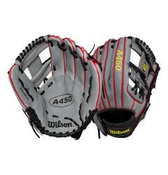 Wilson A450 11.5" Youth Baseball Glove - Gray/Black/Yellow - 2024 Model