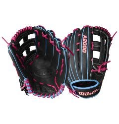Wilson A2000 1777 12.75" Baseball Glove - Black/Flamingo Pink/Sky Blue - 2025 Model
