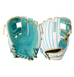 Wilson A2000 H12SS 12" Fastpitch Softball Glove - White/Teal -2025 Model
