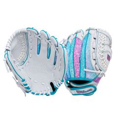 Wilson Flash 11" Fastpitch Softball Glove - White/Purple/Teal - 2026 Model