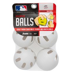 Franklin MLB 90mm Plastic Curve Balls - 4 Pack