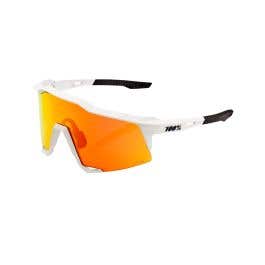 100% Speedcraft Soft Tact Off White Adult Sunglasses w/ Hiper Red