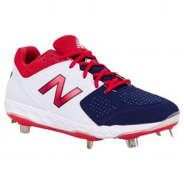 red and white new balance baseball cleats