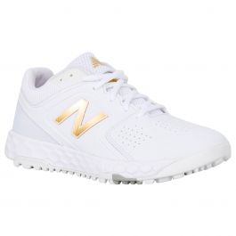 all white new balance turf shoes