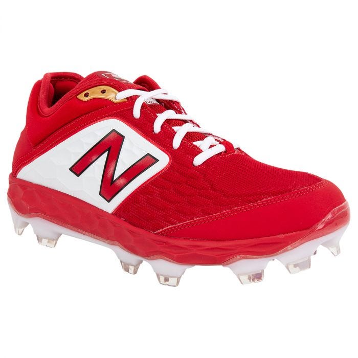 new balance red white and blue cleats