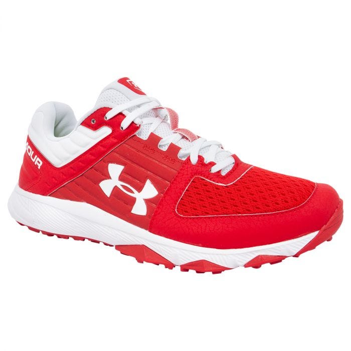 under armour red and white shoes