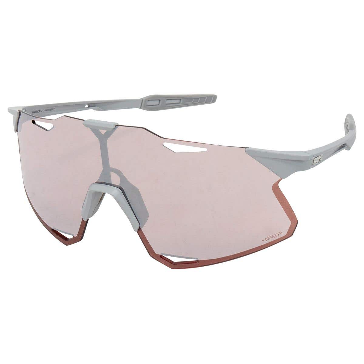 100% Hypercraft Matte Stone Gray Adult Sunglasses w/ Hiper Crimson