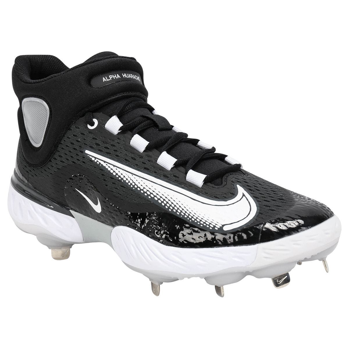 Men s Nike Alpha Huarache Elite 4 Mid Metal Baseball Cleats 8 Black