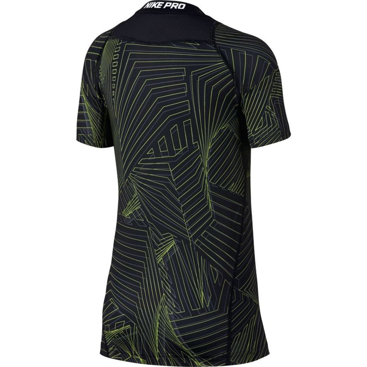 Nike Pro Boy s Short Sleeve Printed Training Shirt in Black Size X Small