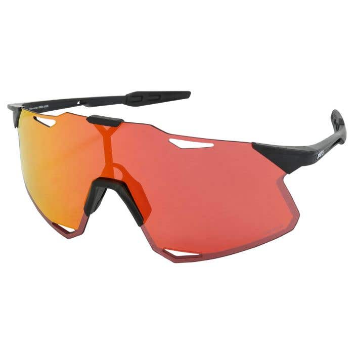 100% Hypercraft Matte Black Adult Sunglasses w/ Hiper Red