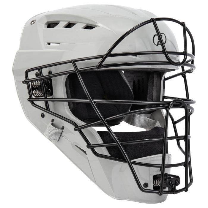 Force3 NOCSAE Certified Hockey Style Defender Mask Baseball Catcher's Helmet Youth Gray | Silver