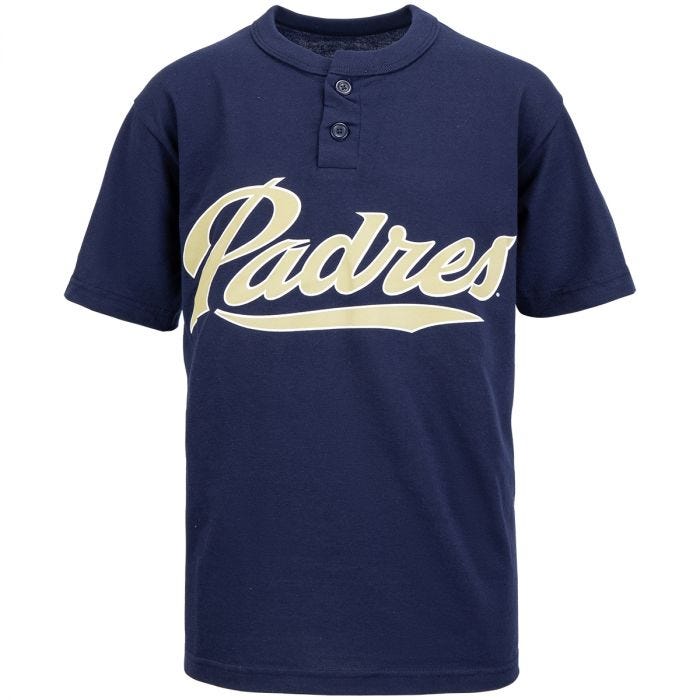 Majestic Two-Button San Diego Padres Youth Jersey in Navy Size Large