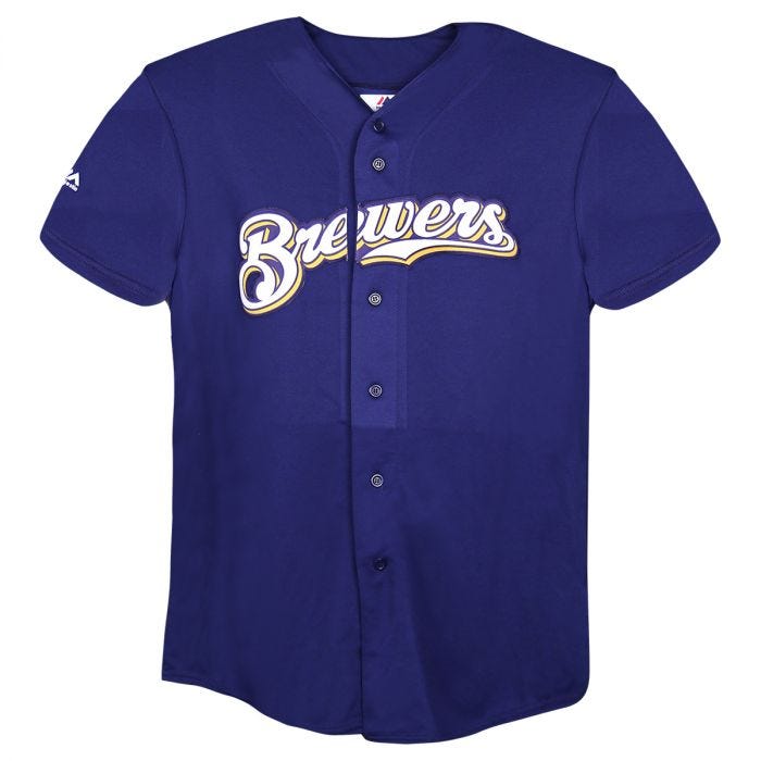 milwaukee brewers majestic official cool base jersey white
