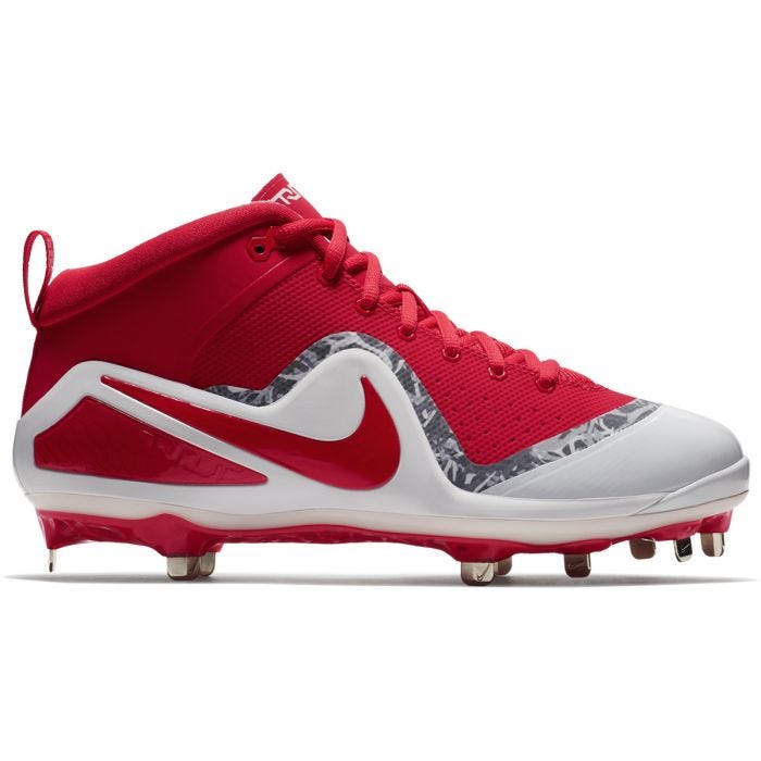 red white and blue cleats softball