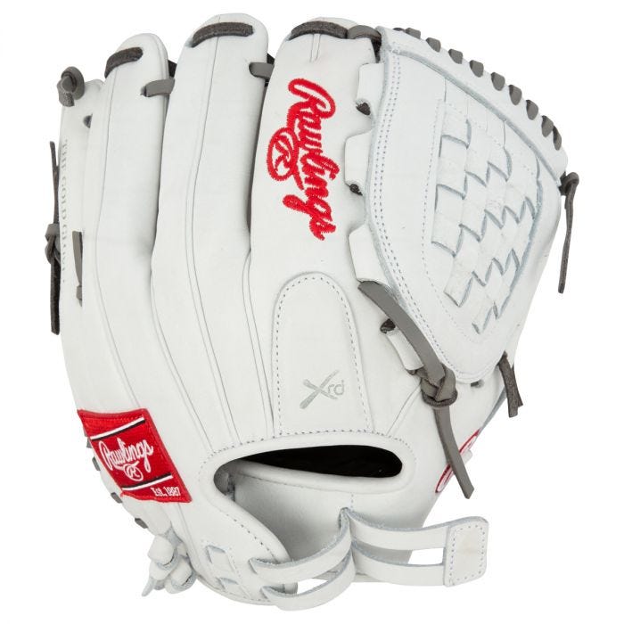 white rawlings softball glove