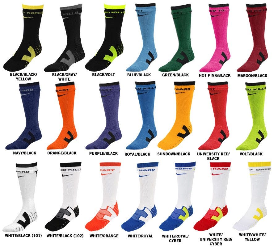 Nike Socks Size. Nike Vapor Elite Socks.