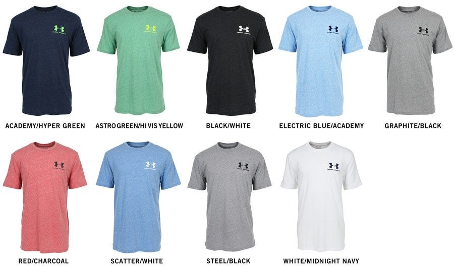 Under Armour Shirts Size Chart
