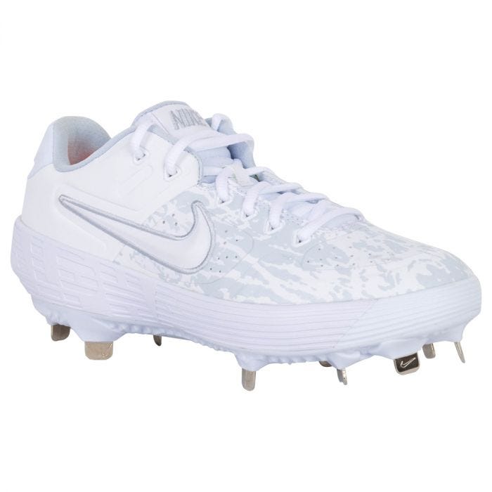 Nike Alpha Huarache Elite 2 Women's Low Metal Fastpitch Softball Cleats - White/Black