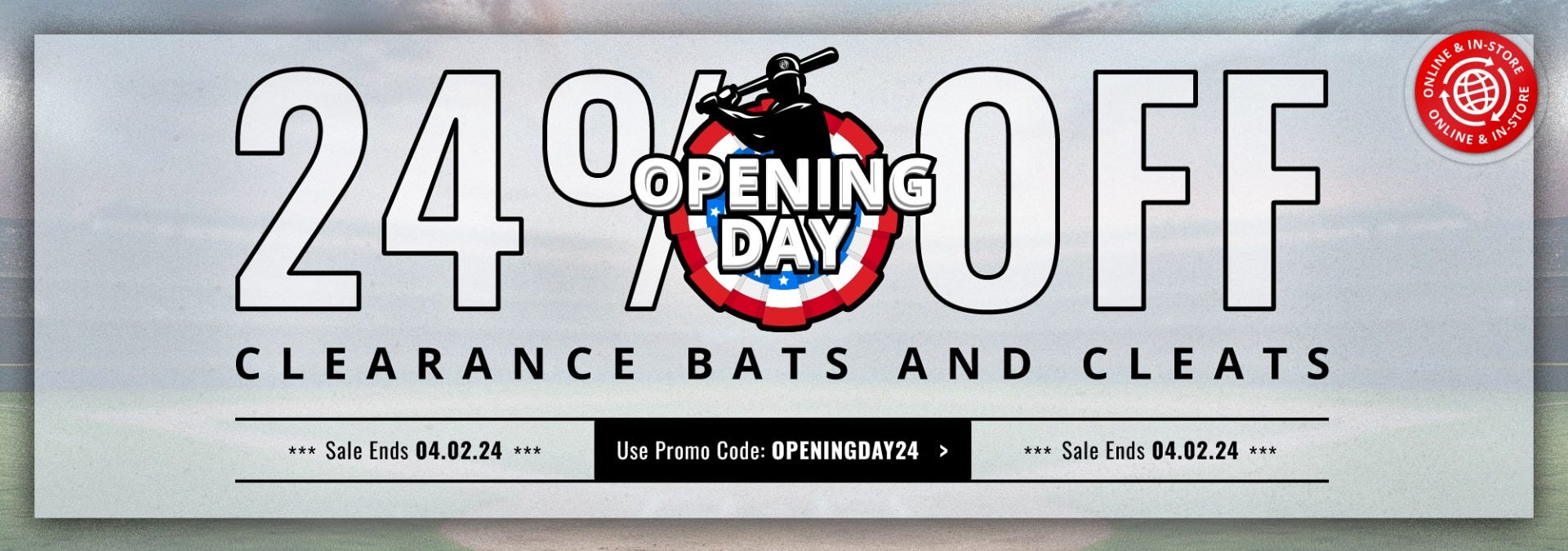 Opening Day Sale: 24% Off Clearance Bats & Cleats