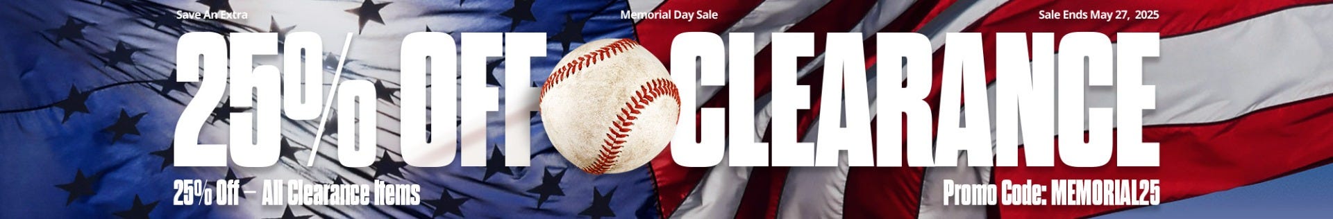 Memorial Day Sale: 25% off clearance