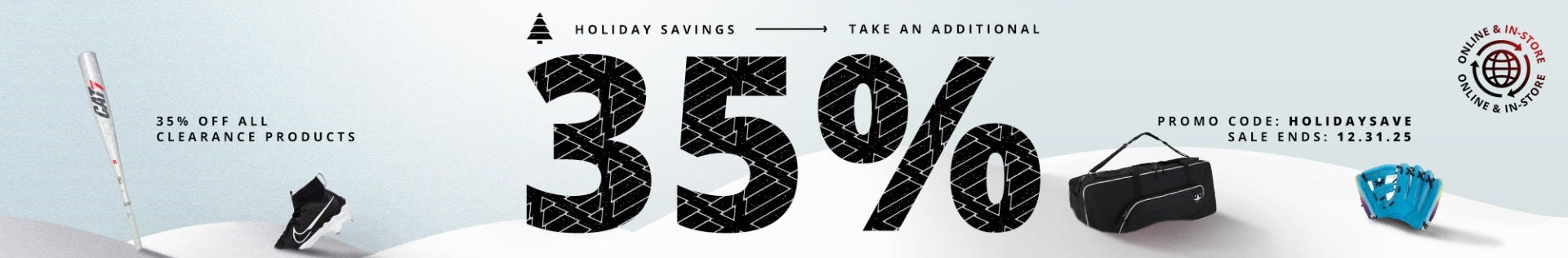 Holiday Savings: Take an additional 35% off all clearance products with promo code HOLIDAYSAVE. Sale ends 12/31/25.