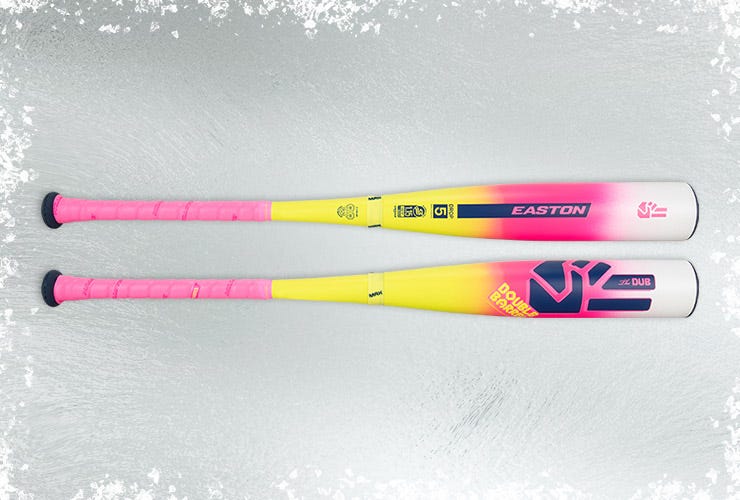 Easton The Dub baseball bat on an icy background