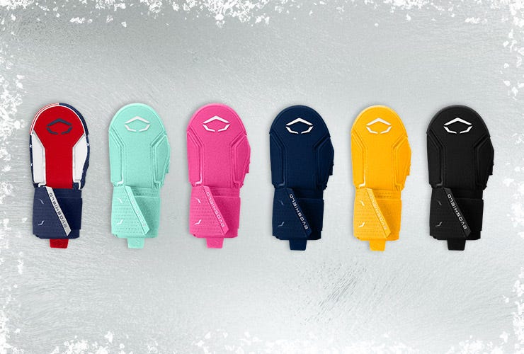 EvoShield Adult Protective Sliding Mitts on an icy background