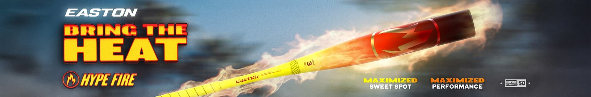 Easton 2026 Hype Fire BBCOR bat. Bring the heat.