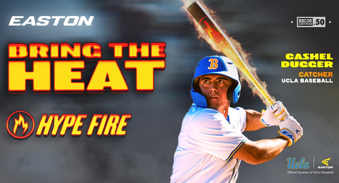 Easton 2026 Hype Fire BBCOR bat. Bring the heat.
