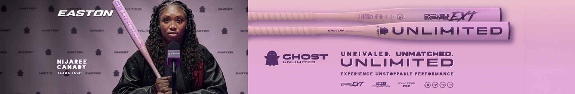Easton Ghost Unlimited Fastpitch Softball Bats. Unrivaled. Unmatched. Unlimited. Experience unstoppable performance.