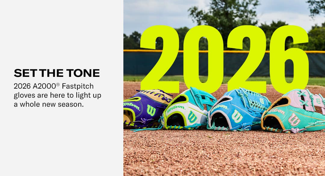 Set the tone. 2026 A2000 Fastpitch gloves are here to light up a whole new season.