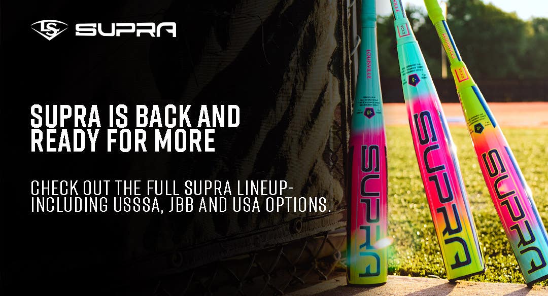 Louisville Slugger Supra is back and ready for more. Check out the full Supra lineup - including USSSA, JBB and USA options.